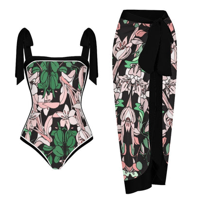 Fashion Printed One Piece Swimsuit And Cover Up 2305105318