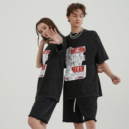 Unisex Vintage Solid Wash T-Shirts 2305104072
