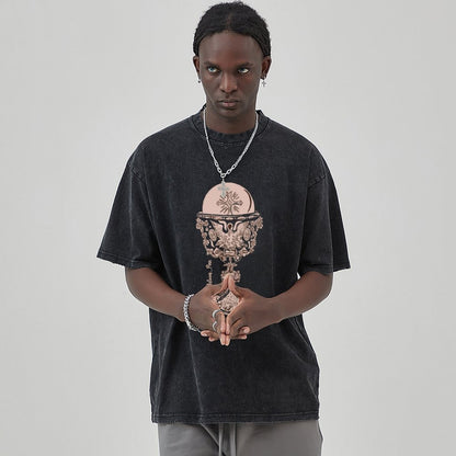 Unisex Vintage Solid Wash T-Shirts 2305103968