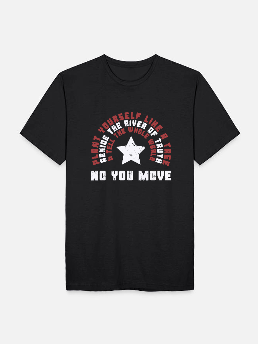 Men's Casual Marvel No You Move Printed Round Neck Short Sleeve T-Shirt