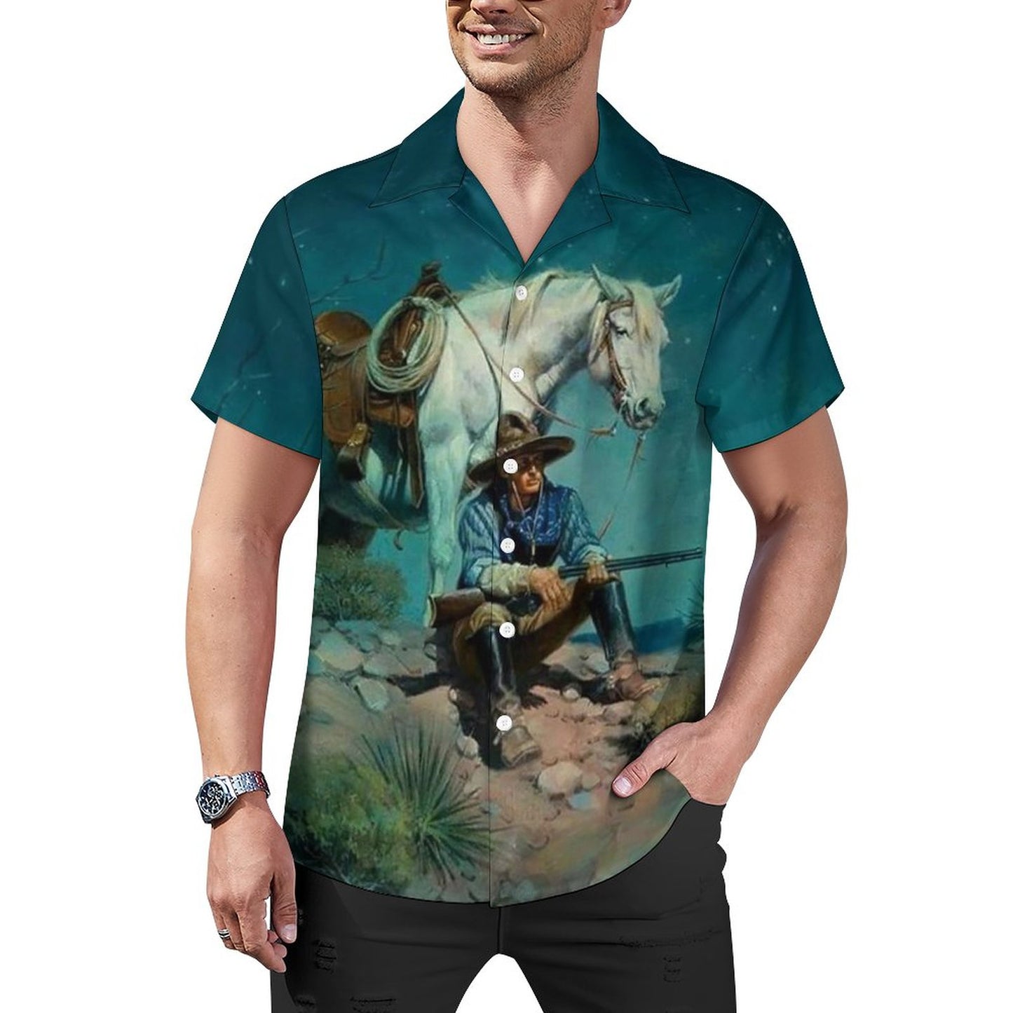 Men's Hawaiian Casual Short Sleeve Shirt 2305101803