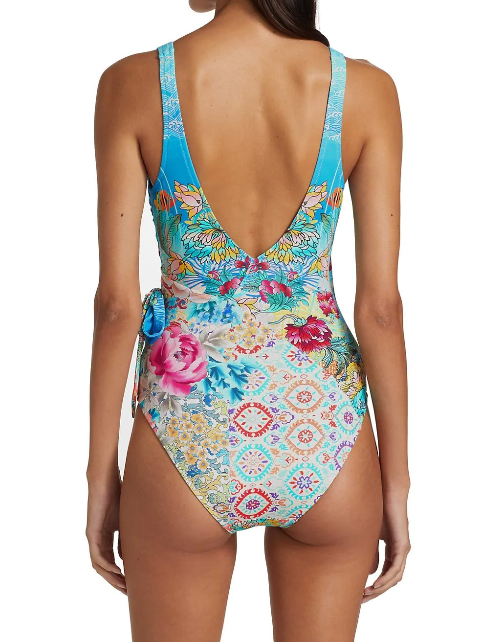 Fashion Print Wrap One-Piece Swimsuit