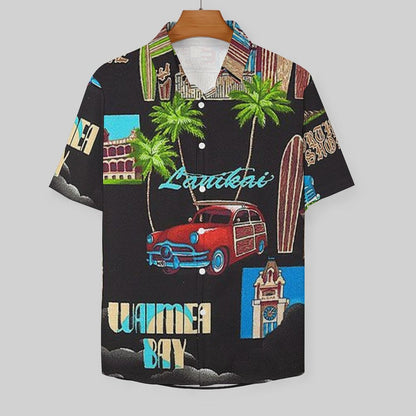 Men's Fashion Casual Printed Short Sleeve Shirts 2306102193