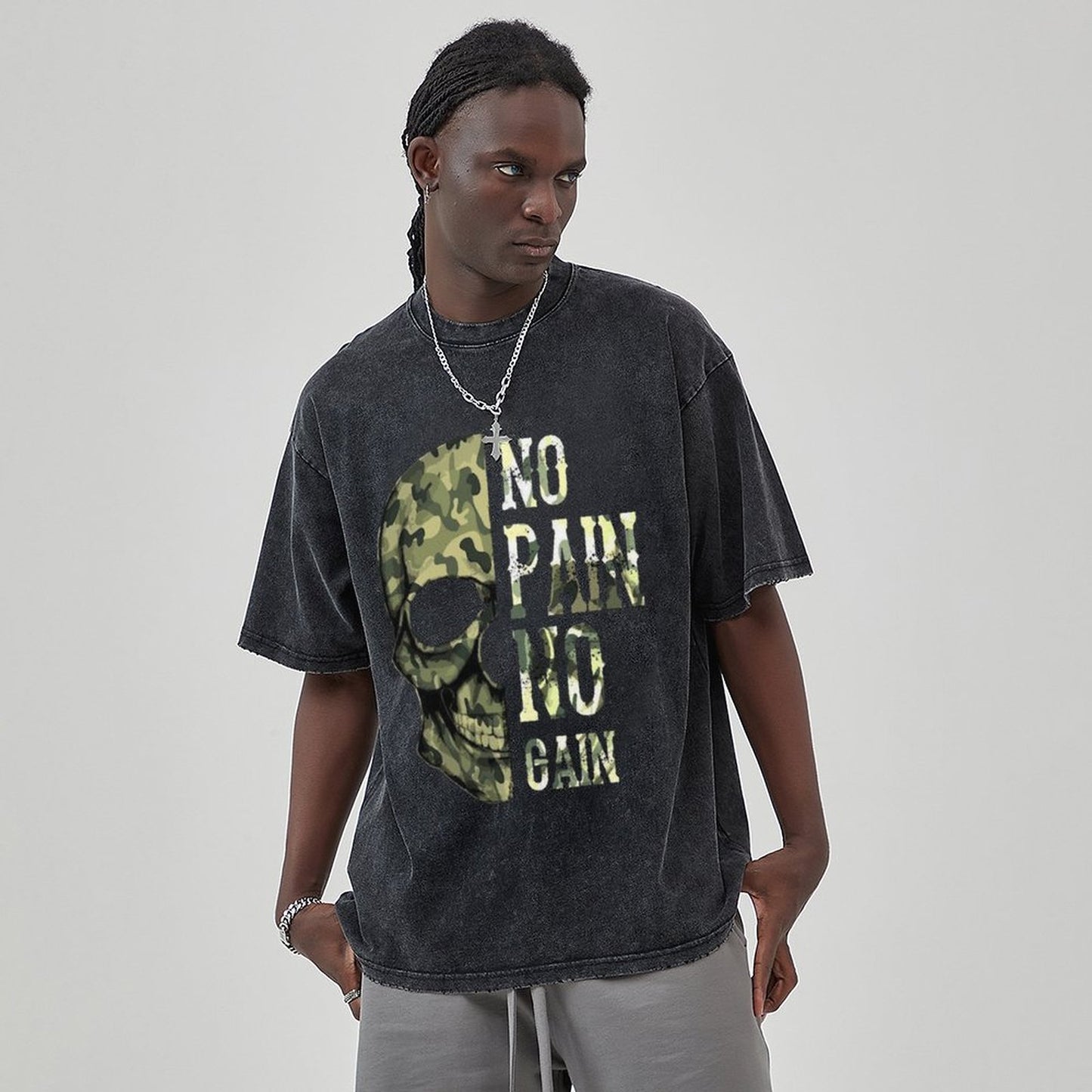 Unisex Vintage Solid Wash T-Shirts 2305104077