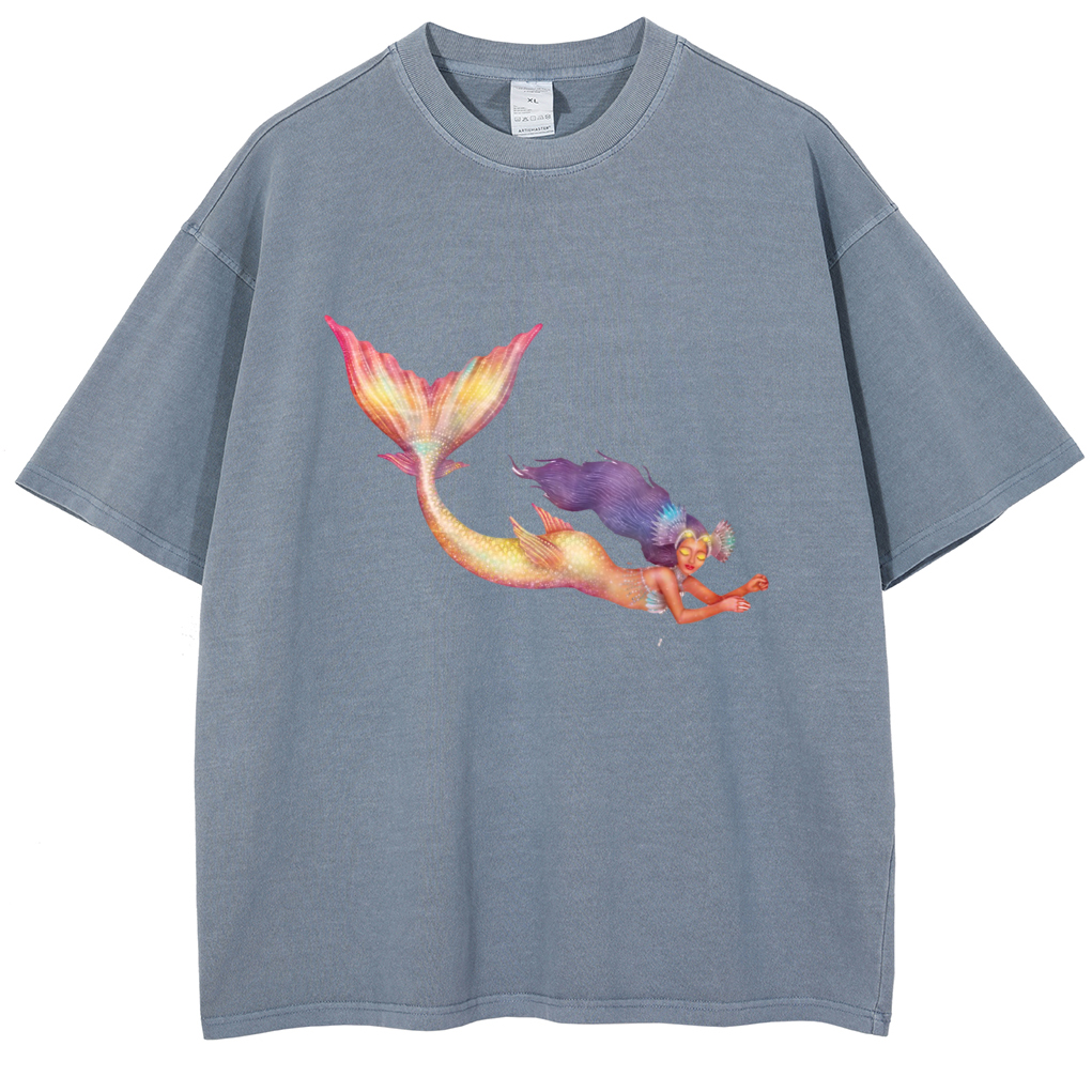 Mens Cotton Wash Solid T-Shirts Oversized Unisex Short Sleeve Streetwear Rap Hip Hop Basic Tee Tops
