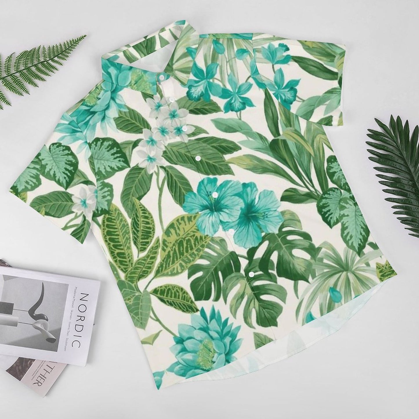 Men's Hawaiian Print Resort Shirt 2305101548