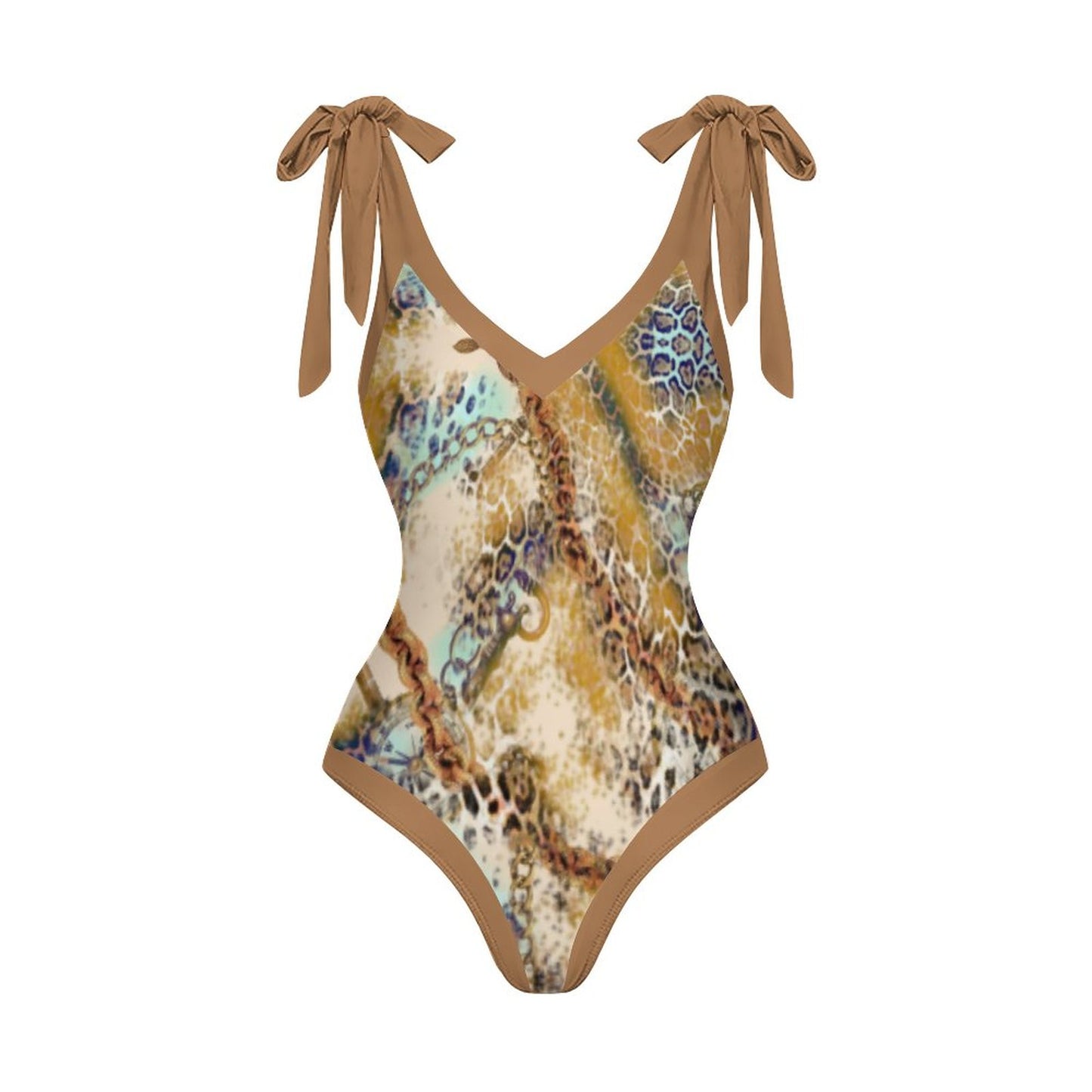 Casual Printed One-Piece Swimsuit And Cover Up 2305102423
