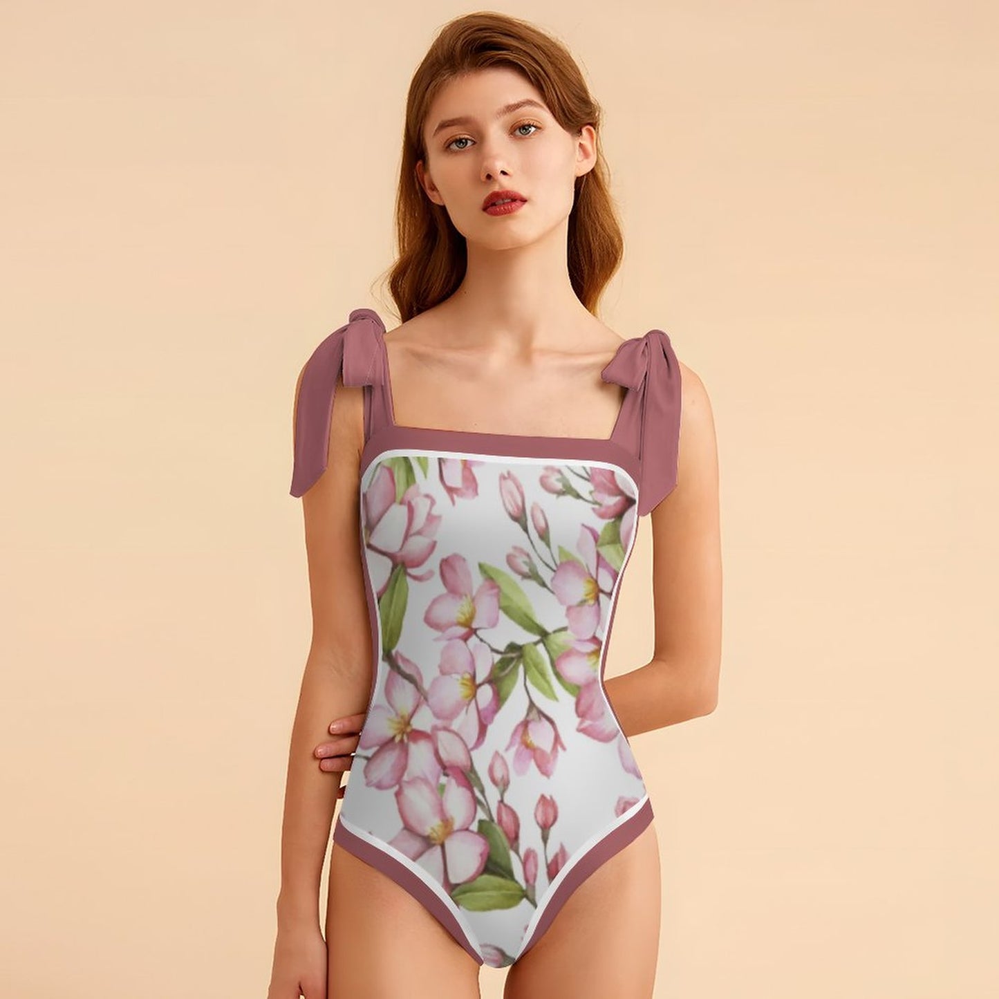 Fashion Printed One Piece Swimsuit And Cover Up 2305104981