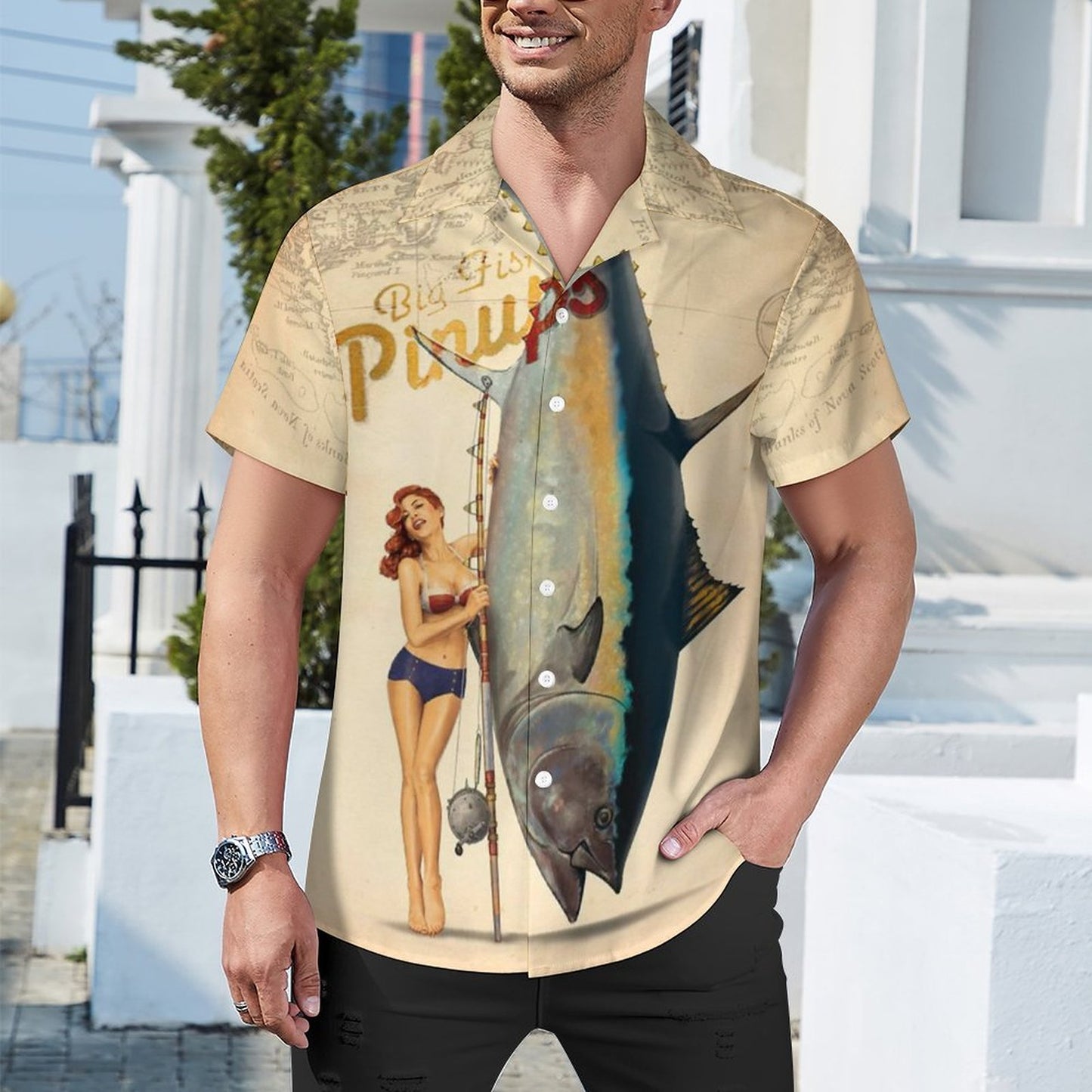Men Hawaiian Casual Short Sleeve Shirt 2305106551