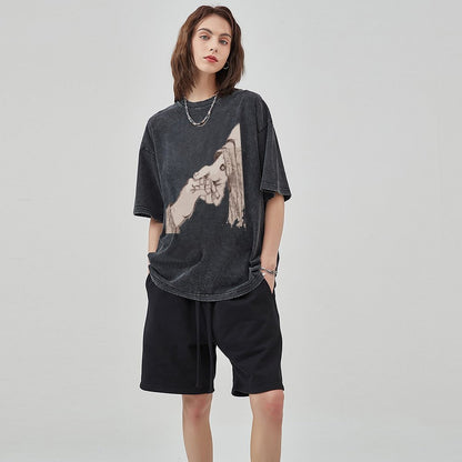 Unisex Vintage Solid Wash T-Shirts 2305103941