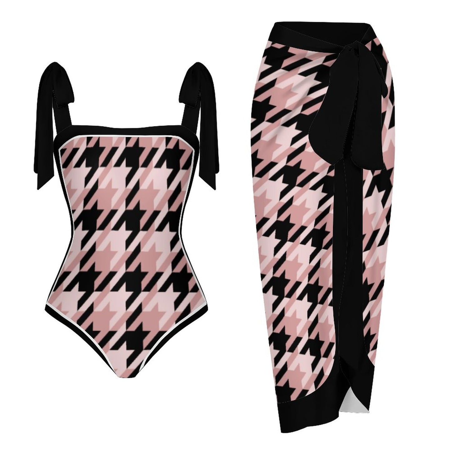 Fashion Printed One Piece Swimsuit And Cover Up 2305104455