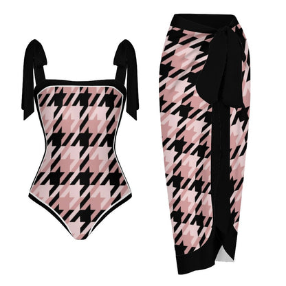 Fashion Printed One Piece Swimsuit And Cover Up 2305104455