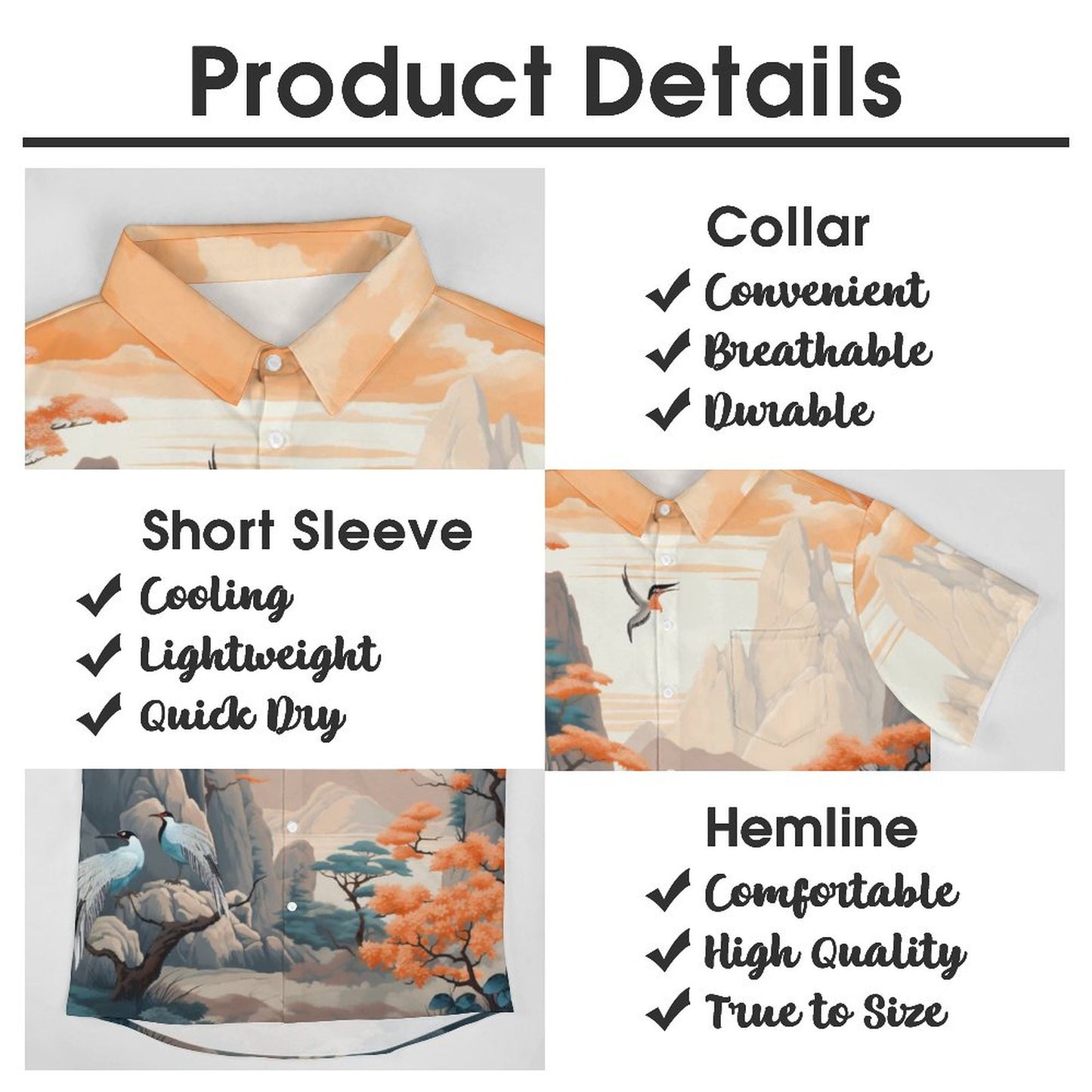 Men's Hawaiian Casual Short Sleeve Shirt 2306105723