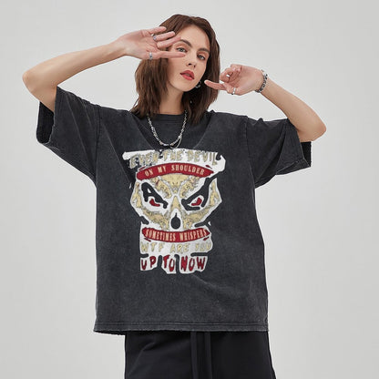 Unisex Vintage Solid Wash T-Shirts 2305104069