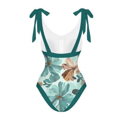 Casual Printed One-Piece Swimsuit And Cover Up 2305102827