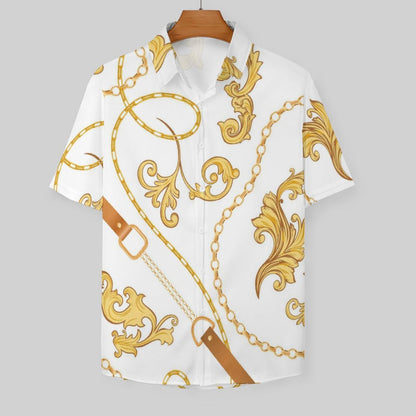 Men's Fashion Casual Printed Short Sleeve Shirts 2306100783