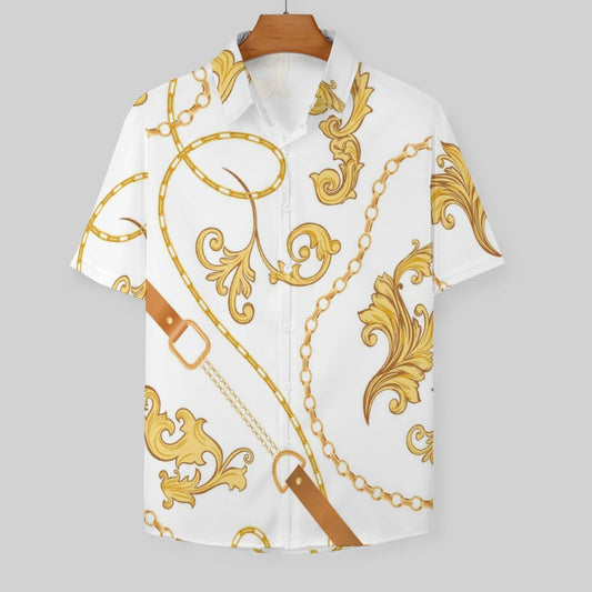 Men's Fashion Casual Printed Short Sleeve Shirts 2306100783