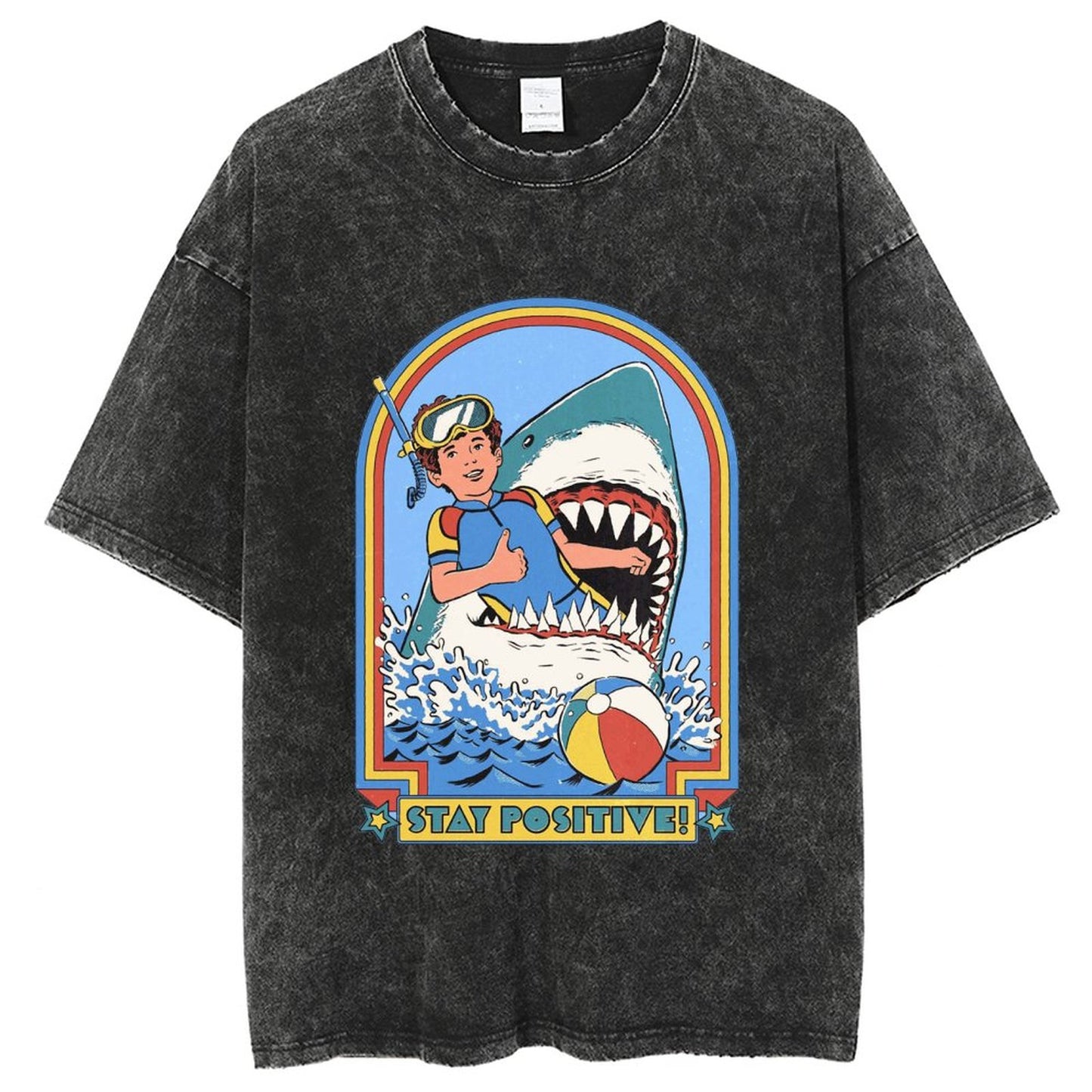 Unisex Vintage Solid Wash Denim T-Shirts 2306101203