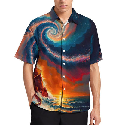 Men's Hawaiian Print Resort Shirt 2305101778
