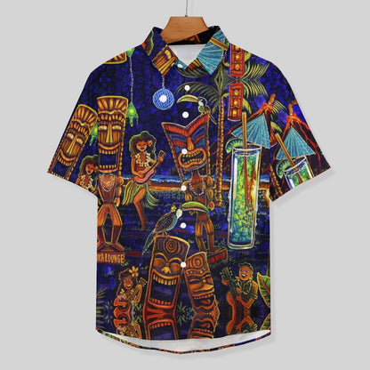 Tiki Chest Pocket Short Sleeve Hawaiian Shirt 2306100694