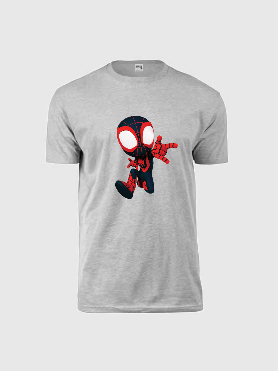 Men's Casual Mini Spider-Man Printed Round Neck Short Sleeve T-Shirt