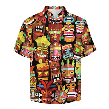 Men's Abstract Print Short Sleeve Shirt  2305106441