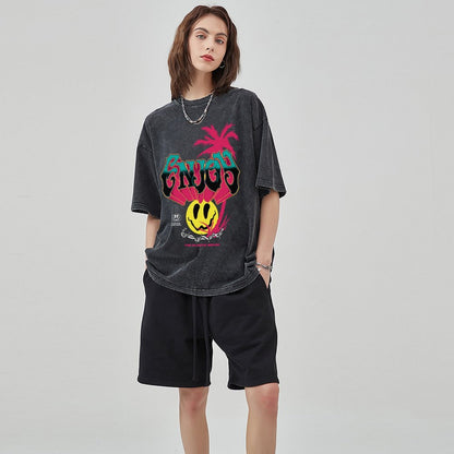 Unisex Vintage Solid Wash T-Shirts 2305101929