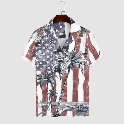 Men's Hawaiian Print Casual Shirt 2304107102