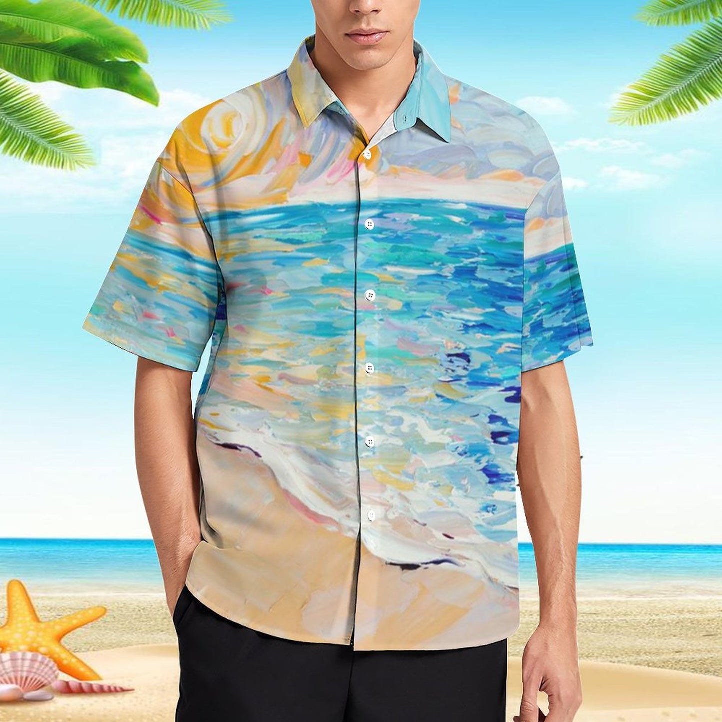 Men's Hawaiian Print Resort Shirt 2305101779
