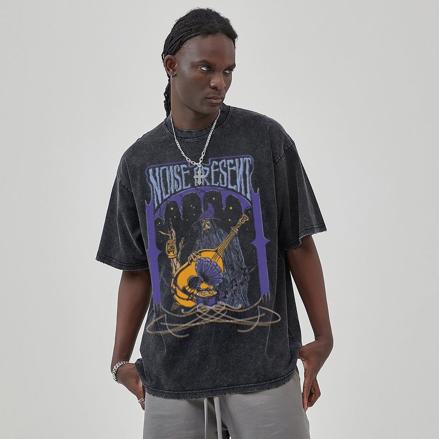 Unisex Vintage Solid Wash Denim T-Shirts