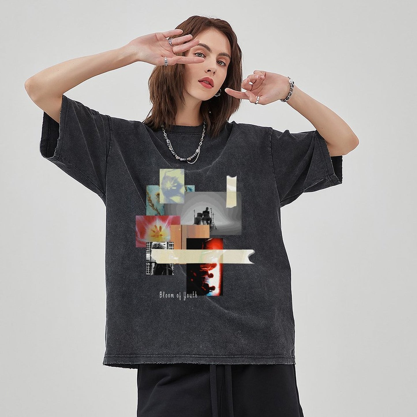 Unisex Vintage Solid Wash T-Shirts 2305102642
