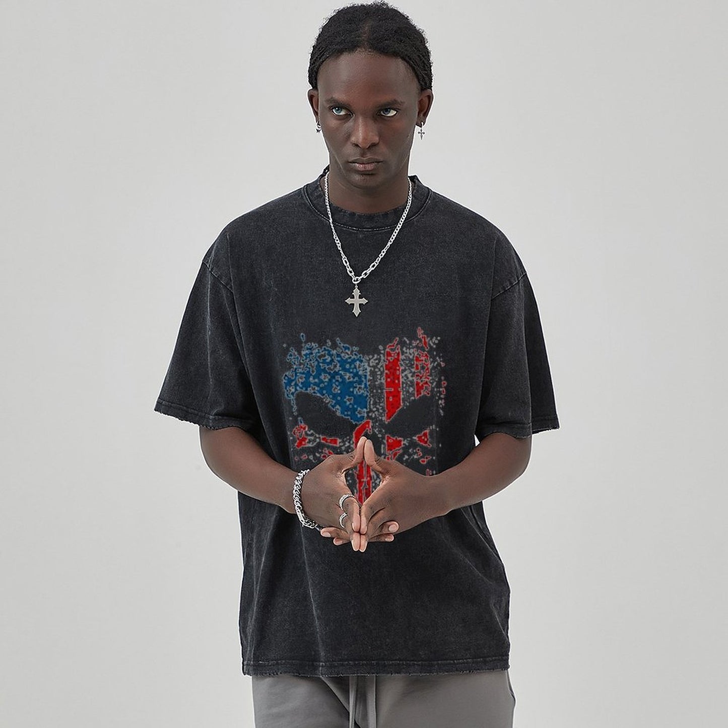 Unisex Vintage Solid Wash T-Shirts 2305104095