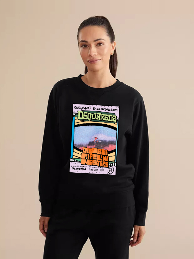 Unisex Round Neck Casual Vintage Printed Long Sleeve Sweatshirt