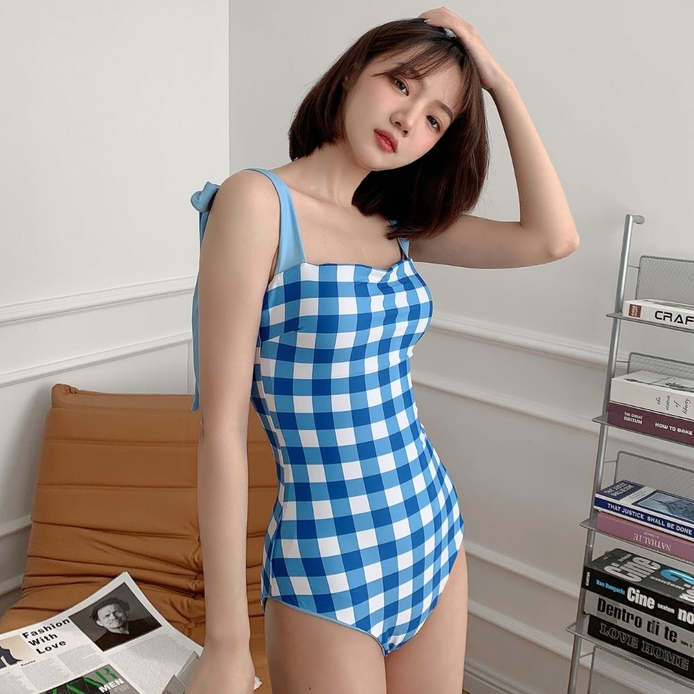 Reversible Bowknot Tie-shoulder One Piece Swimsuit