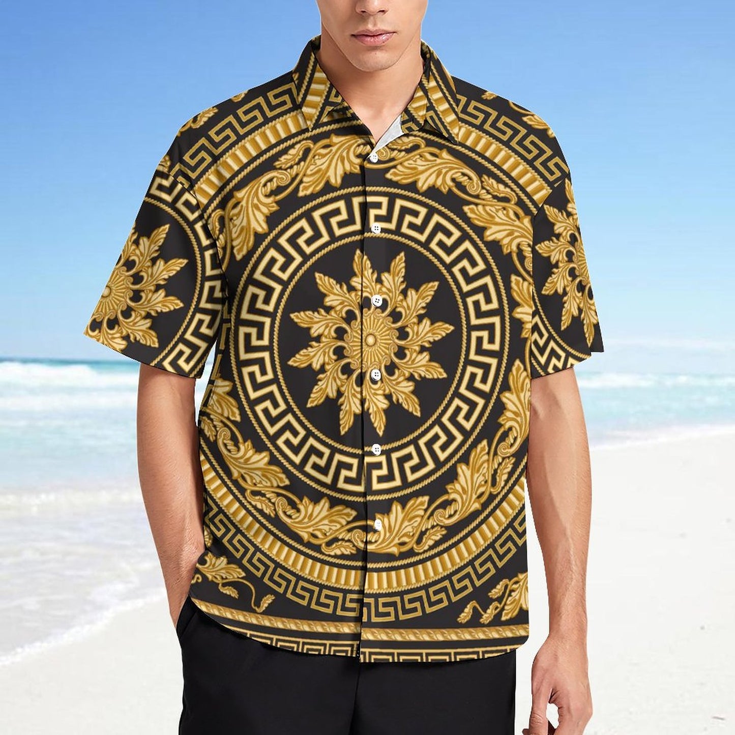 Men's Fashion Casual Printed Short Sleeve Shirts 2306100953