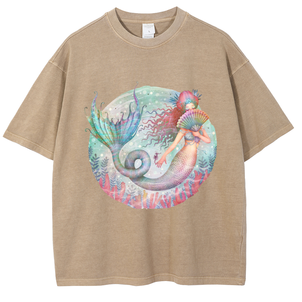 Mens Cotton Wash Solid T-Shirts Oversized Unisex Short Sleeve Streetwear Rap Hip Hop Basic Tee Tops