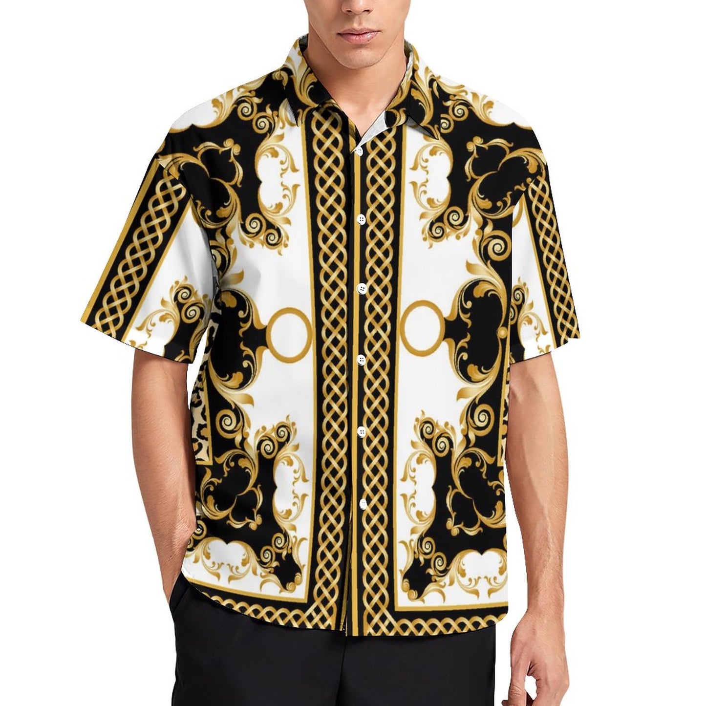 Men's Fashion Casual Printed Short Sleeve Shirts 2306100957