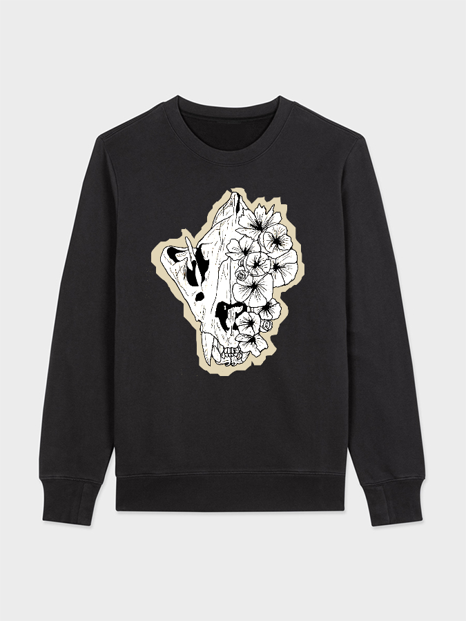 Unisex Round Neck Casual Printed Long Sleeve Sweatshirt