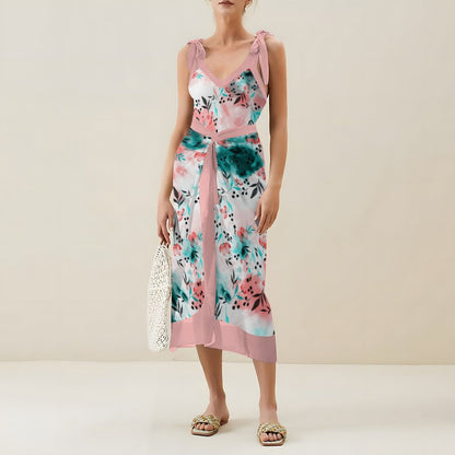 Casual Printed One-Piece Swimsuit And Cover Up 2305102411