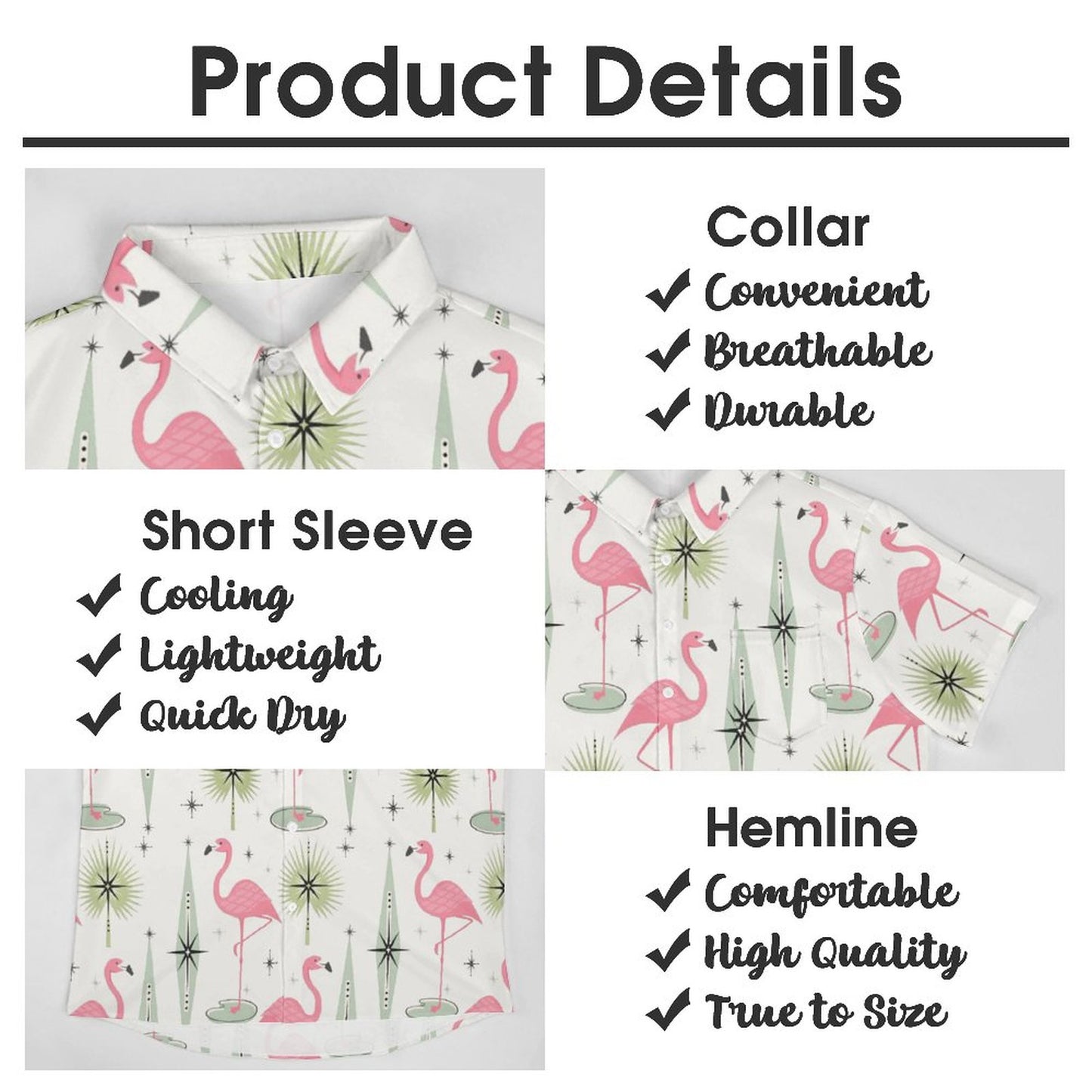 Men's Hawaiian Flamingo Print Vacation Shirt 2306101860