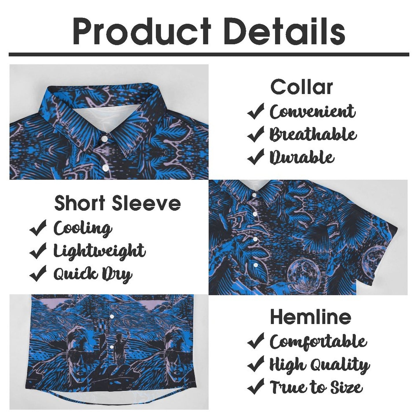 Men's Hawaiian Casual Short Sleeve Shirt 2306105301