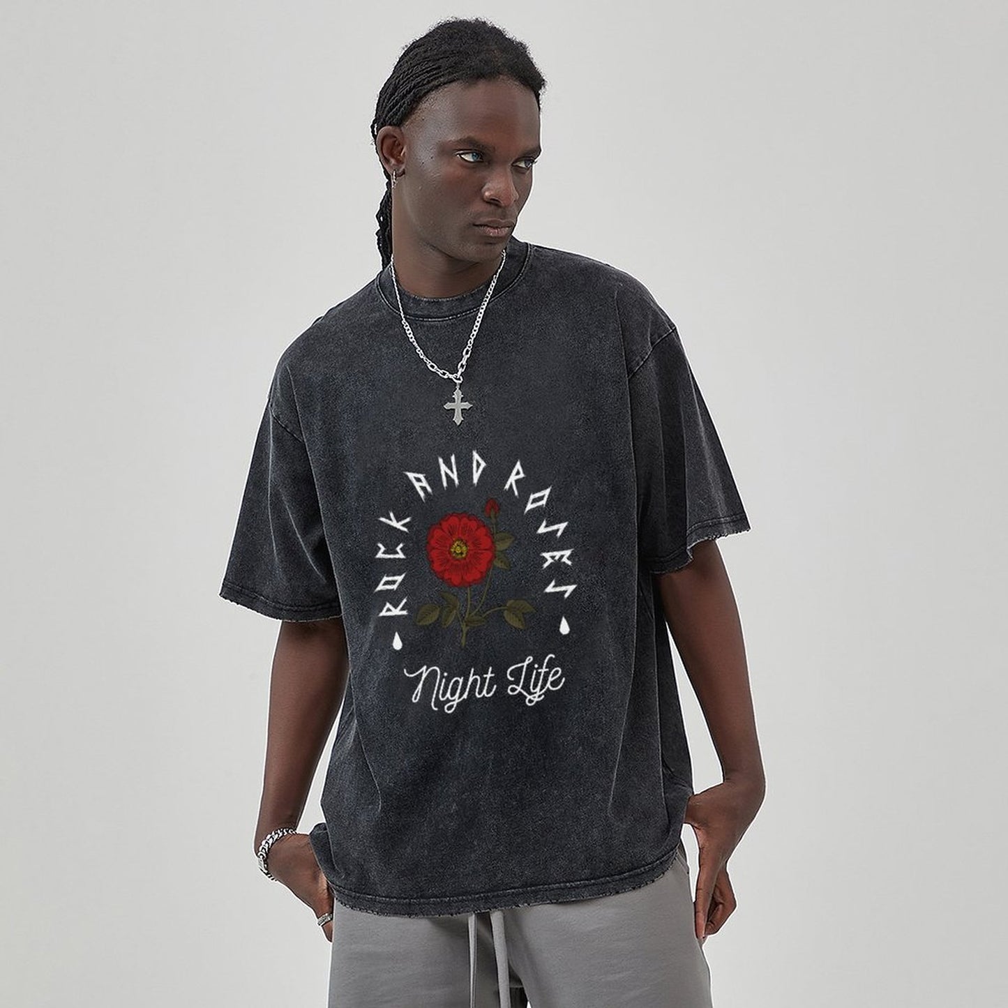 Unisex Vintage Solid Wash T-Shirts 2305102641