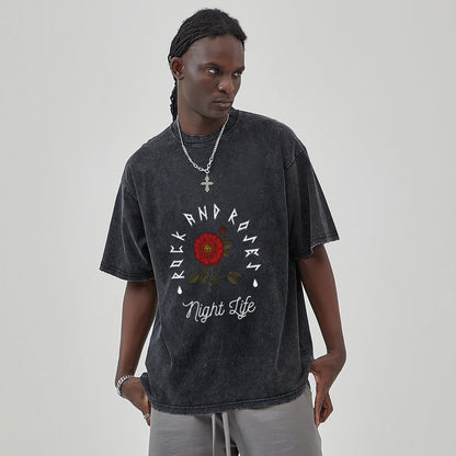 Unisex Vintage Solid Wash T-Shirts 2305102641
