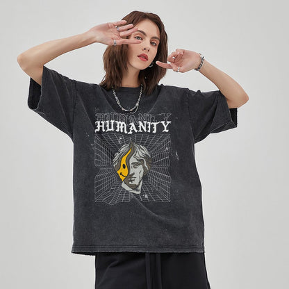 Unisex Vintage Solid Wash T-Shirts 2305102740