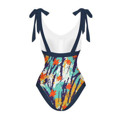 Casual Printed One-Piece Swimsuit And Cover Up 2305102420