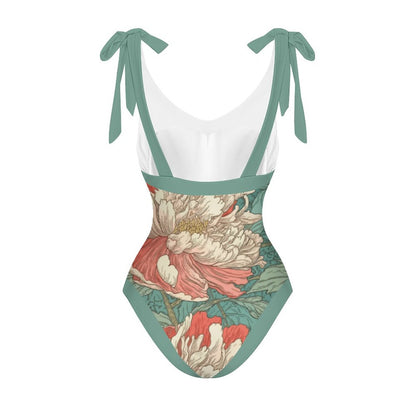 Casual Printed One-Piece Swimsuit And Cover Up 2305104112