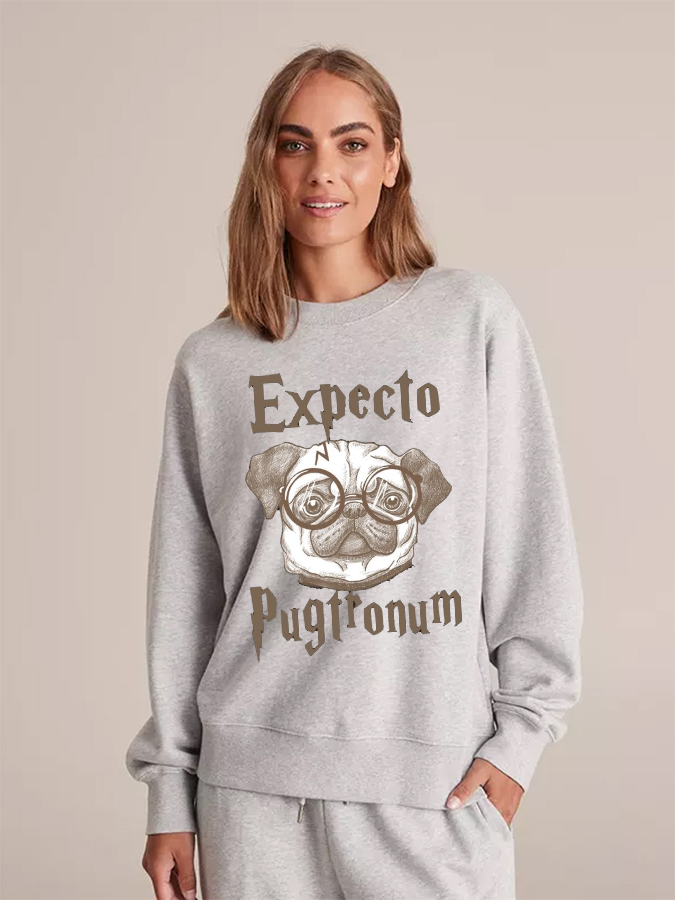 Unisex Round Neck Casual Printed Long Sleeve Sweatshirt