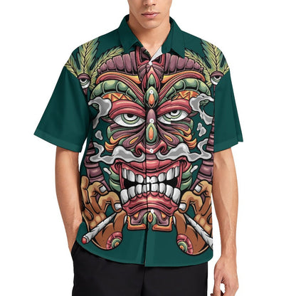 Men's TIKI Print Casual Short Sleeve Shirt 2306102577