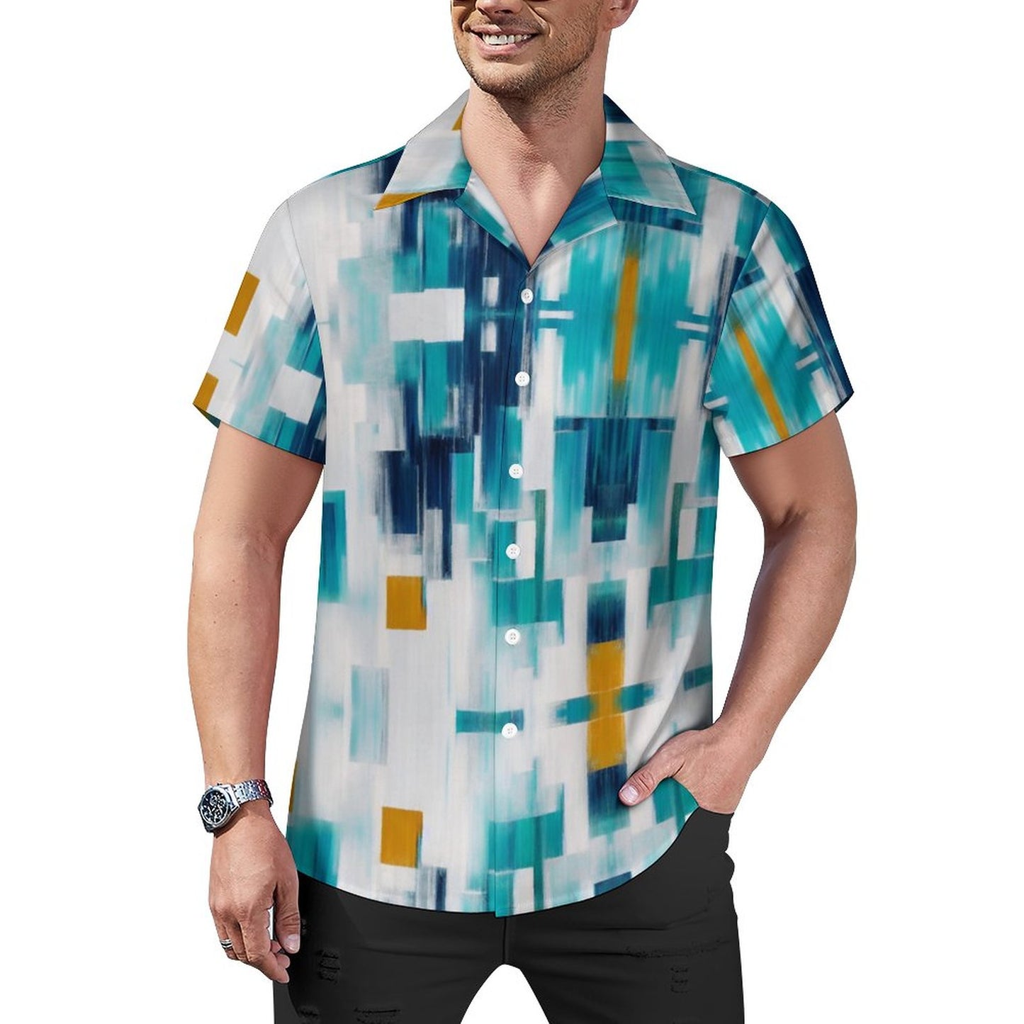 Men's Hawaiian Casual Short Sleeve Shirt 2305101703
