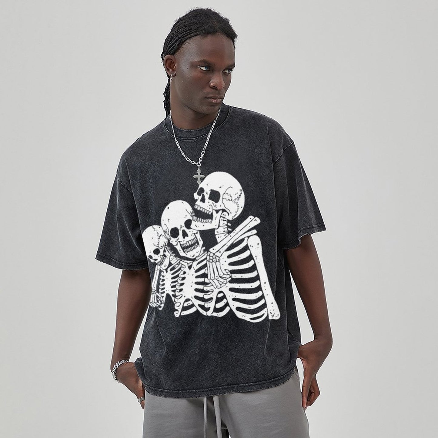 Unisex Vintage Solid Wash T-Shirts 2305101595